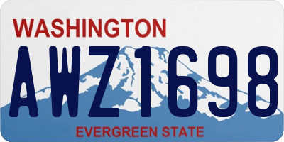 WA license plate AWZ1698
