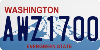 WA license plate AWZ1700