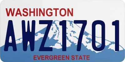 WA license plate AWZ1701
