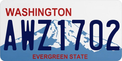 WA license plate AWZ1702