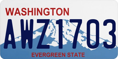 WA license plate AWZ1703