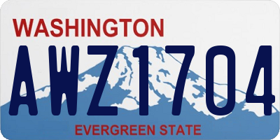 WA license plate AWZ1704