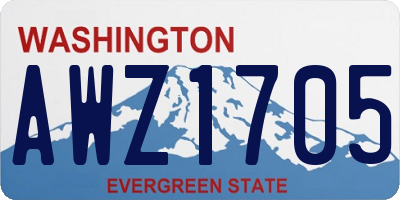 WA license plate AWZ1705