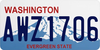 WA license plate AWZ1706