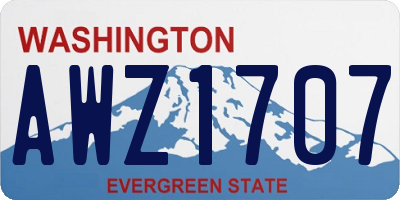 WA license plate AWZ1707