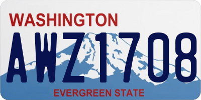 WA license plate AWZ1708