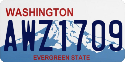 WA license plate AWZ1709