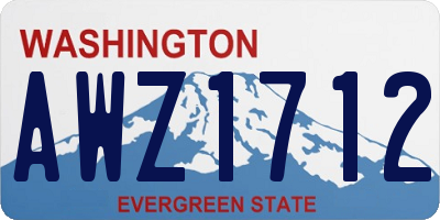 WA license plate AWZ1712