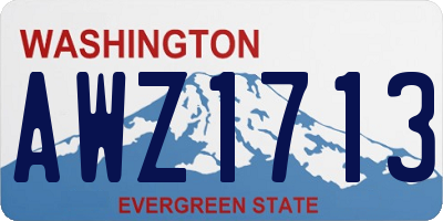 WA license plate AWZ1713