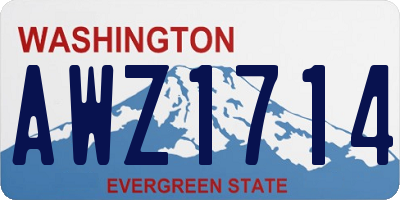WA license plate AWZ1714