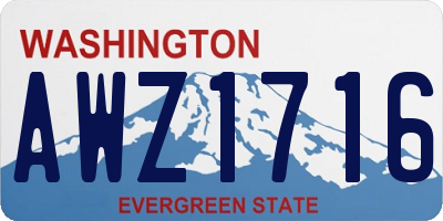 WA license plate AWZ1716