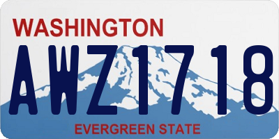 WA license plate AWZ1718