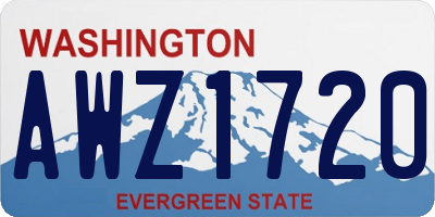 WA license plate AWZ1720
