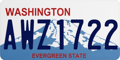 WA license plate AWZ1722
