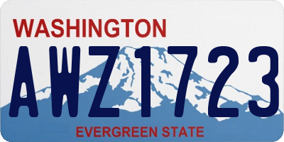WA license plate AWZ1723