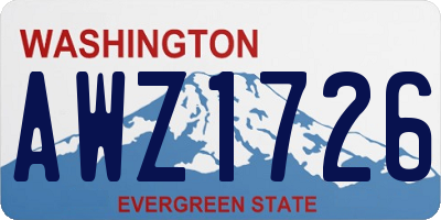 WA license plate AWZ1726