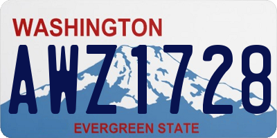 WA license plate AWZ1728