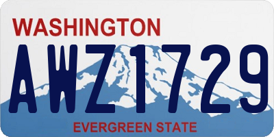 WA license plate AWZ1729