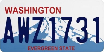WA license plate AWZ1731
