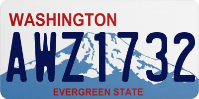 WA license plate AWZ1732