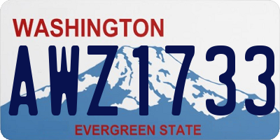 WA license plate AWZ1733