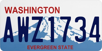 WA license plate AWZ1734