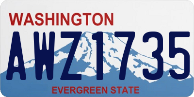 WA license plate AWZ1735