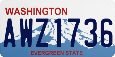 WA license plate AWZ1736