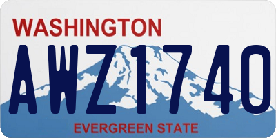 WA license plate AWZ1740