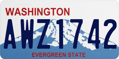 WA license plate AWZ1742