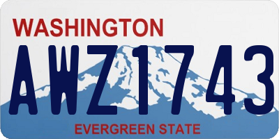 WA license plate AWZ1743