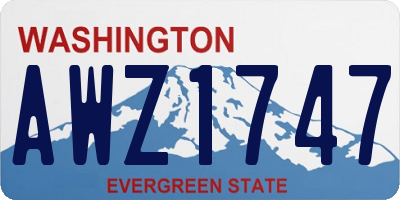 WA license plate AWZ1747