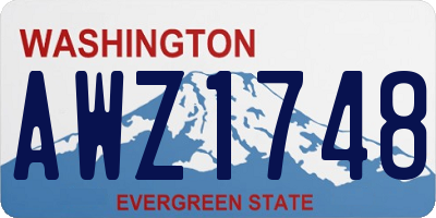 WA license plate AWZ1748