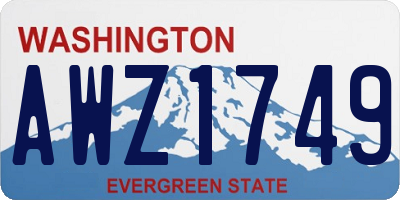 WA license plate AWZ1749
