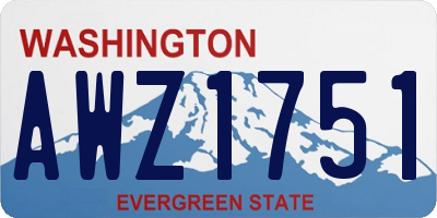 WA license plate AWZ1751