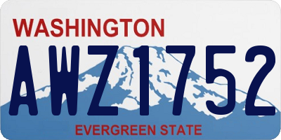 WA license plate AWZ1752