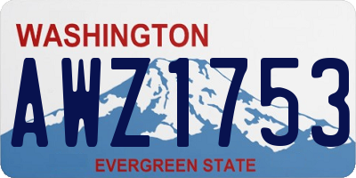 WA license plate AWZ1753