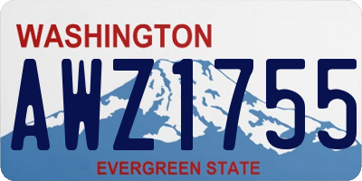 WA license plate AWZ1755