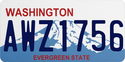 WA license plate AWZ1756