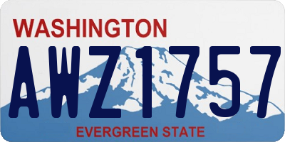 WA license plate AWZ1757