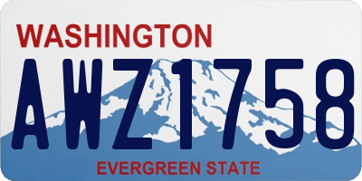 WA license plate AWZ1758