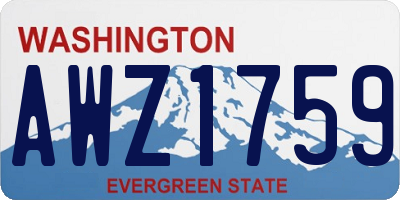 WA license plate AWZ1759