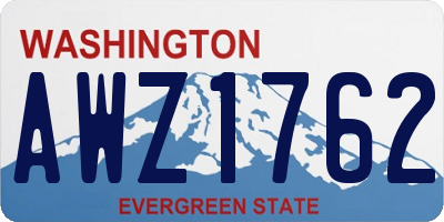 WA license plate AWZ1762