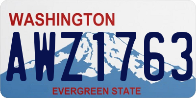 WA license plate AWZ1763