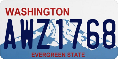 WA license plate AWZ1768