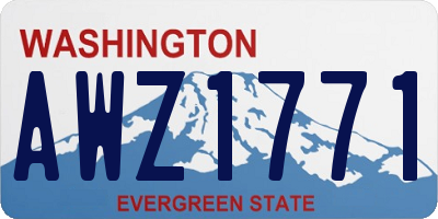 WA license plate AWZ1771