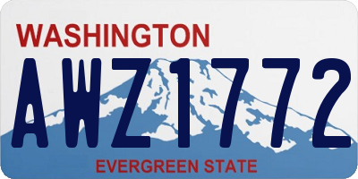 WA license plate AWZ1772