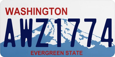 WA license plate AWZ1774