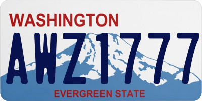 WA license plate AWZ1777