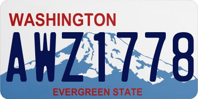 WA license plate AWZ1778